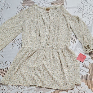 NWT Mossimo Supply Co. Floral Print Sheer Tunic